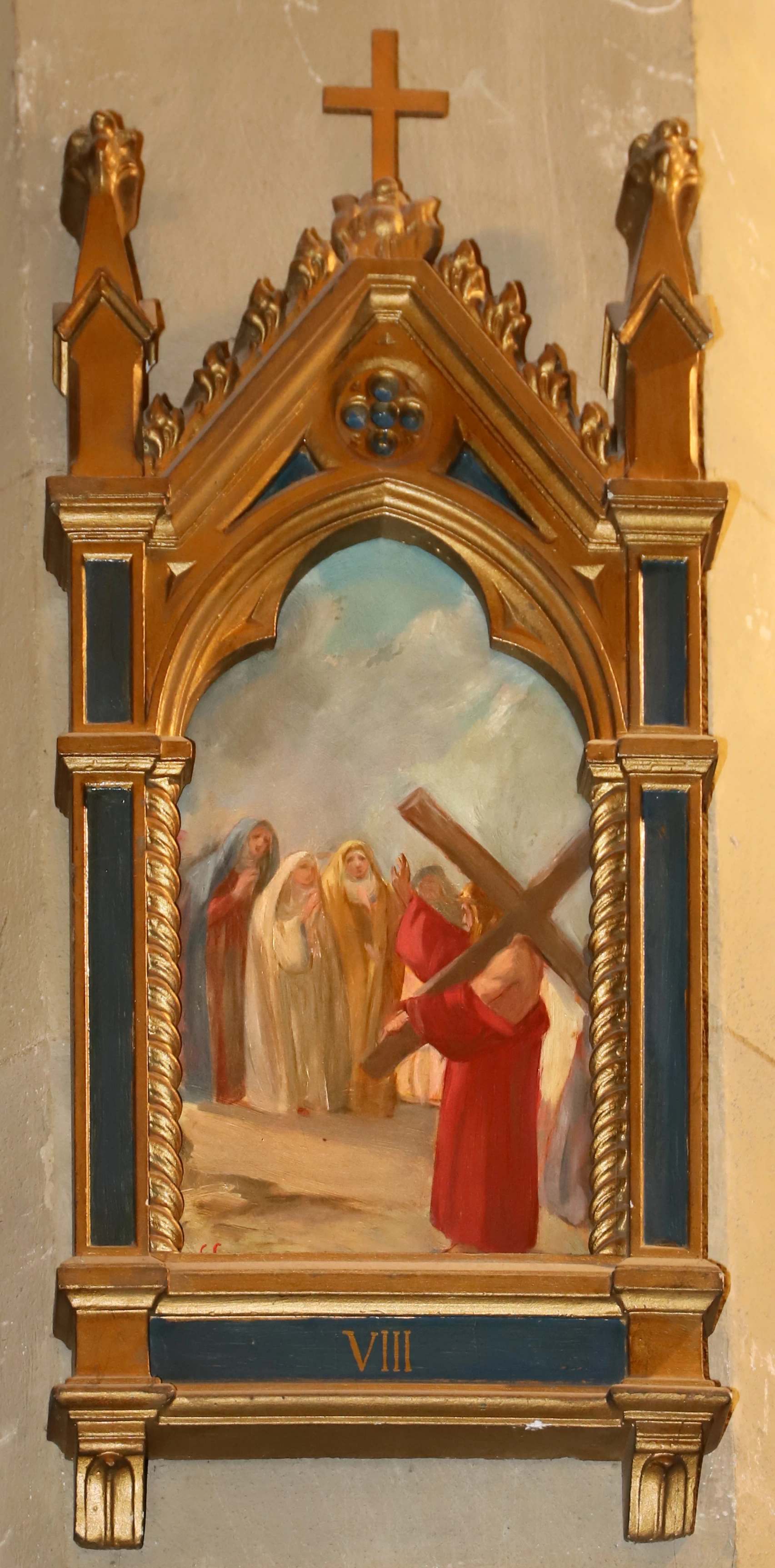 Via Crucis, 1927, stazione 8 Gesù consola le donne di Gerusalemme - Chiesa dei sette santi, Firenze